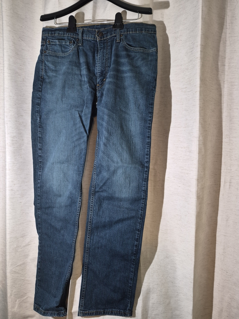 Levi's Mens Jeans Blue Denim Slim Straight Mid Rise Medium Wash 5-Pocket